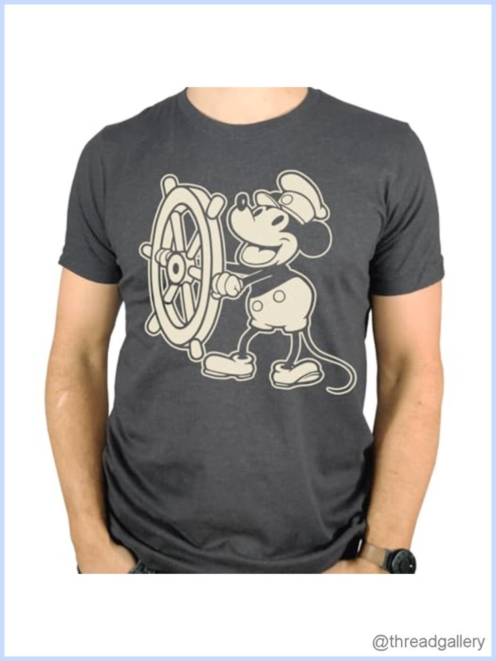 Steamboat Willie Cartoon T-Shirt Cotton-Poly Blend Crew Neck Short Sleeve Unisex
